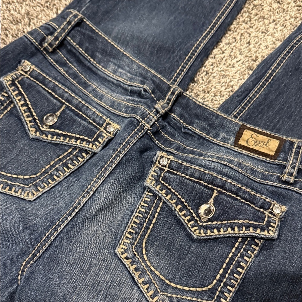 Earl Jeans size 6 Blue Denim Jeans cropped capri designer pant women’s - Picture 4 of 6